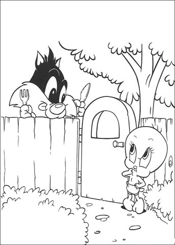 Sylvester And Tweety  Coloring Page